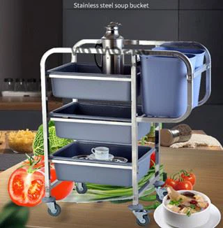 Stainless Steel Dish Clearing Trolley