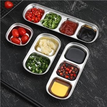 Piring Saus Hidangan Bumbu Multi Grid